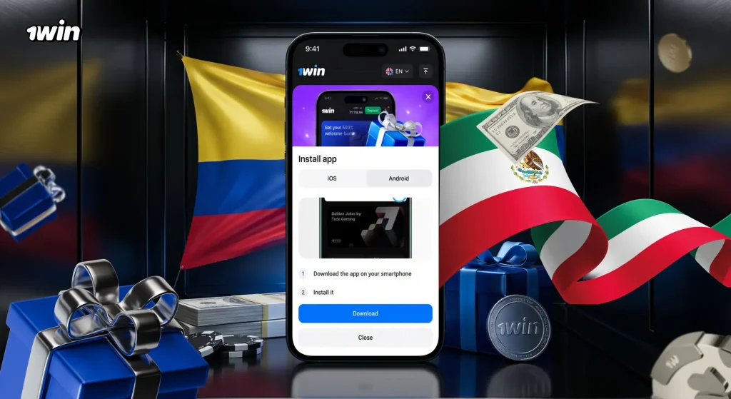 Descarga de 1win APK en Android Colombia